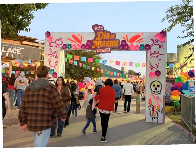 Festival entrance with crowd